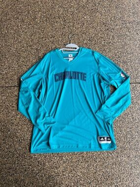 adidas Charlotte Teal Long-Sleeve Athletic Jersey